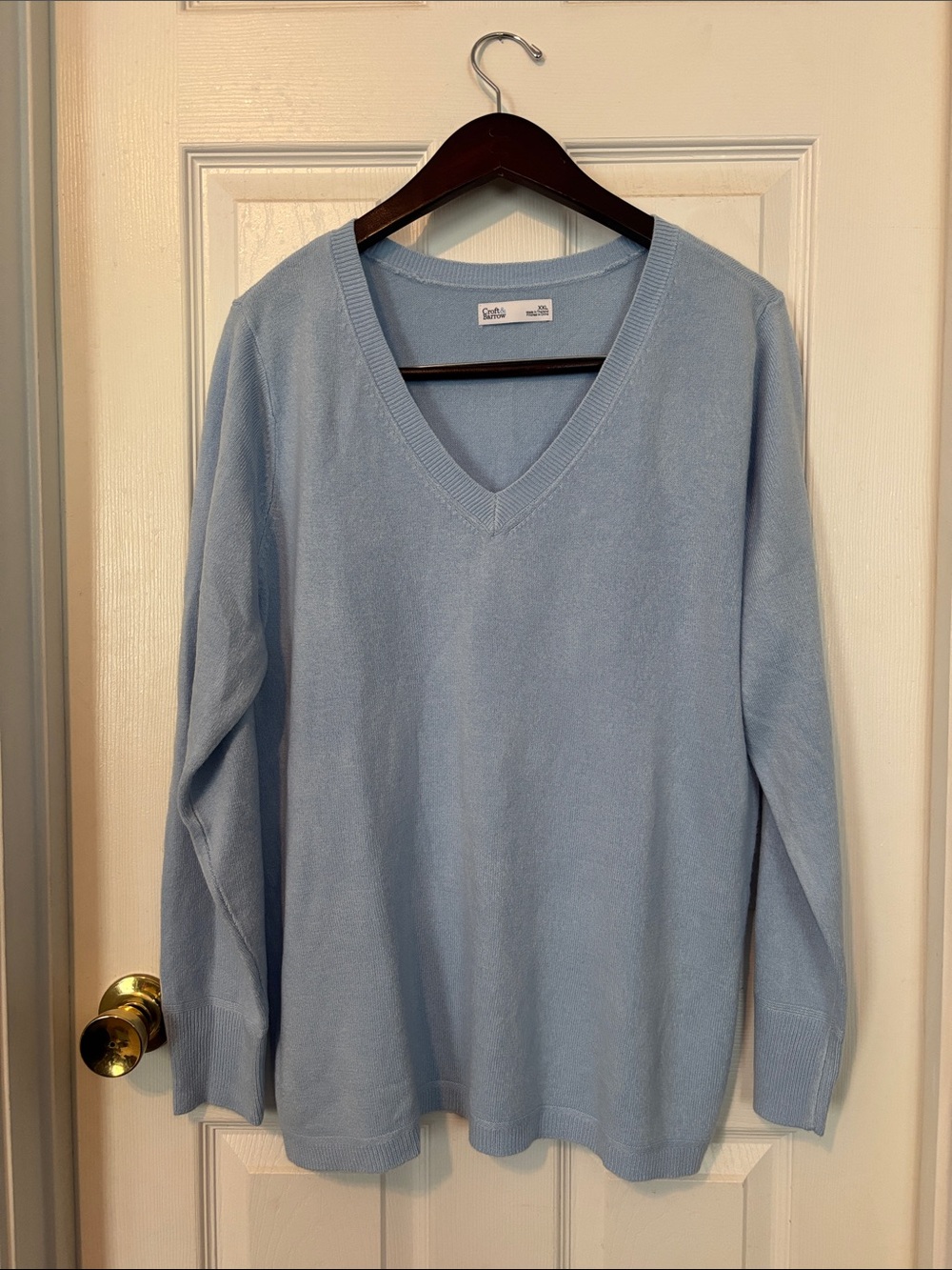 Beautiful Croft & Barrow Soft and Casual Light Blue V-Neck Sweater